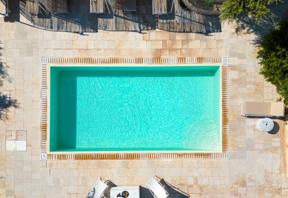 The pool area taken from above – Pigreco