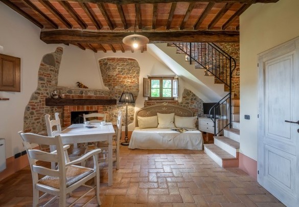 Soggiorno al piano terra (unità 3) - Podere Bellaria