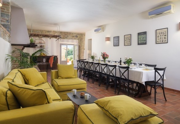 L'ampia sala da pranzo al piano terra - Podere Campotorno