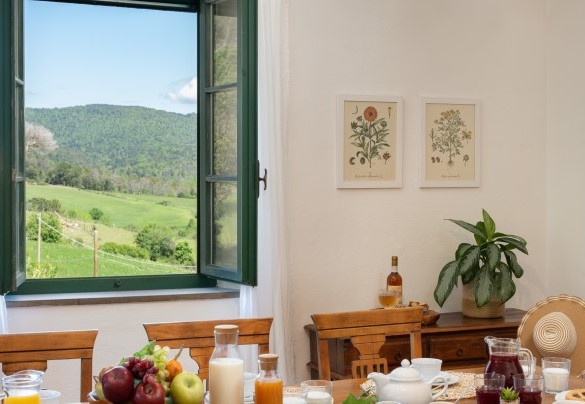 Il bellissimo panorama dalla finestra della sala da pranzo – Podere Capanne