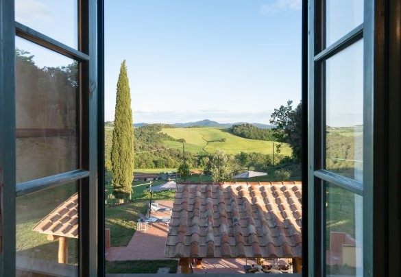 Il bellissimo panorama dalla finestra del primo piano – Podere Capanne