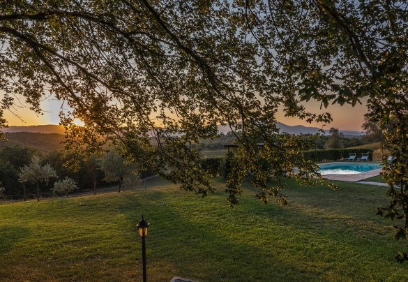 Il parco nelle luci del tramonto – Podere di Salci