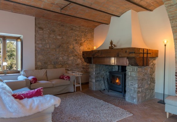 Living room wood stove - Podere Fabbrica