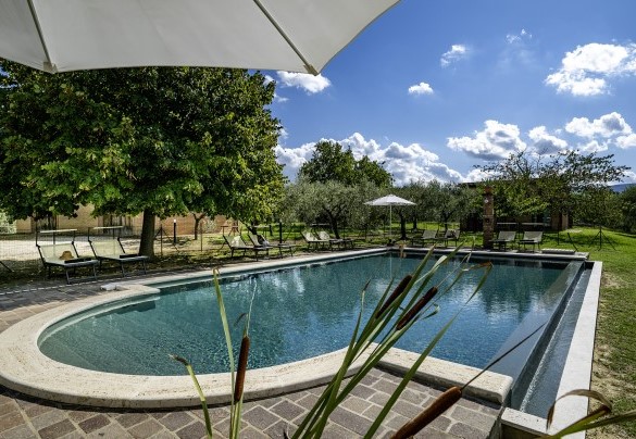 La piscina con accesso da scala romana - Podere Gellino