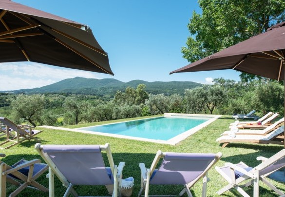 Sunbeds, loungers, and umbrellas are just 10 meters from the tub - Podere Gragnano