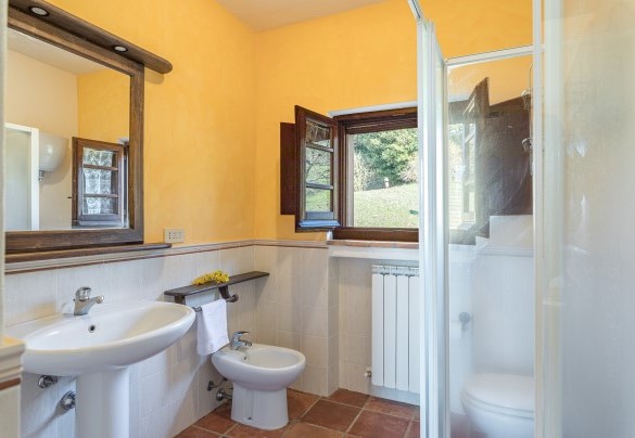 Bathroom n.9 with shower  en-suite with room n.9 - Podere Le Corone 
