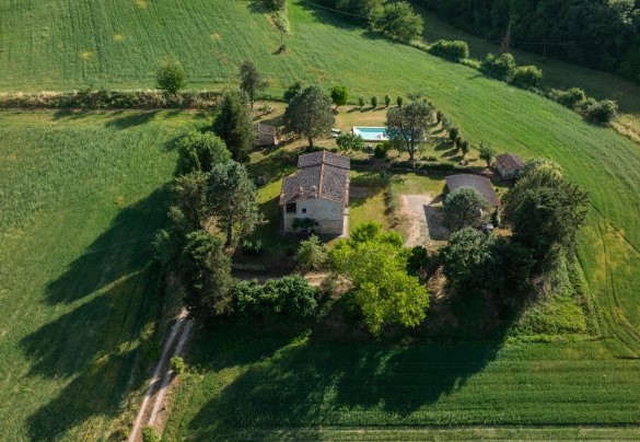 Veduta panoramica della villa e della piscina - Podere Madonna di Mezzo
