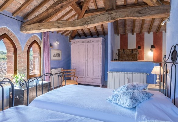 The twin bedroom with joinable beds on the tower - Podere Pratovecchio