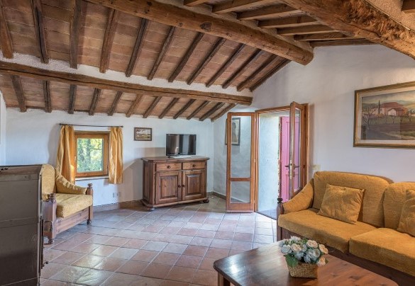 Living room on the first floor in the annex – Podere San Ansano