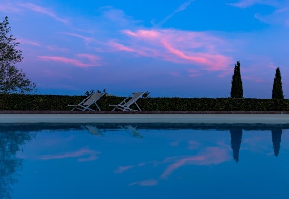 The pool at sunset - Podere San Lorenzo