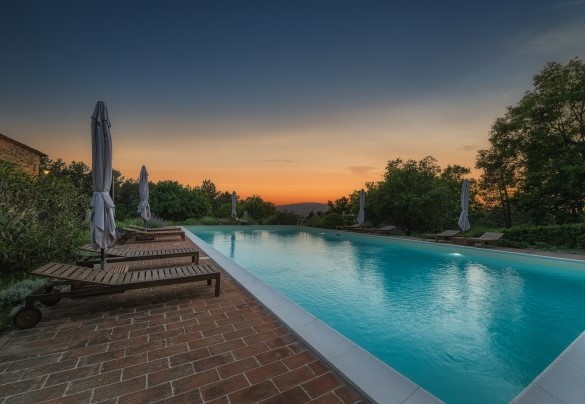 The relax areas at dusk – Podere Santa Croce
