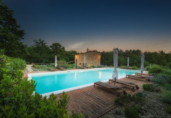 The relax areas at dusk – Podere Santa Croce