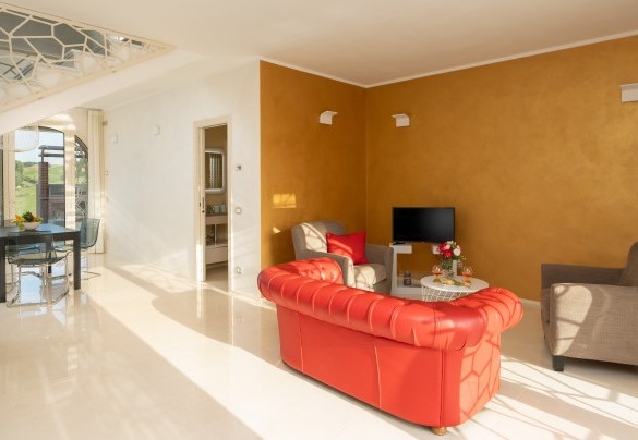 The living room on the ground floor in the annex – Podere Terranuova 