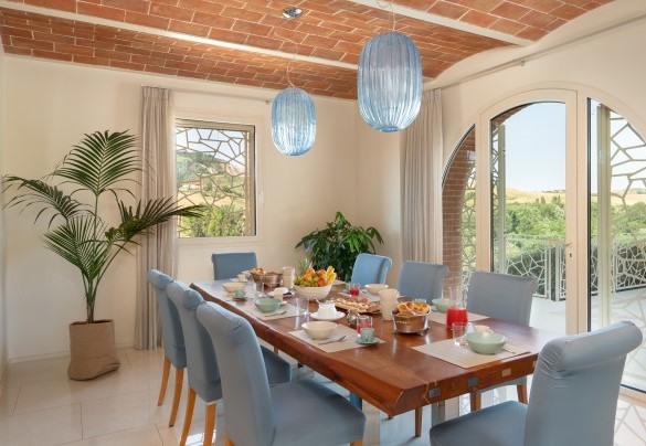 The dining room on the ground floor in the main house – Podere Terranuova