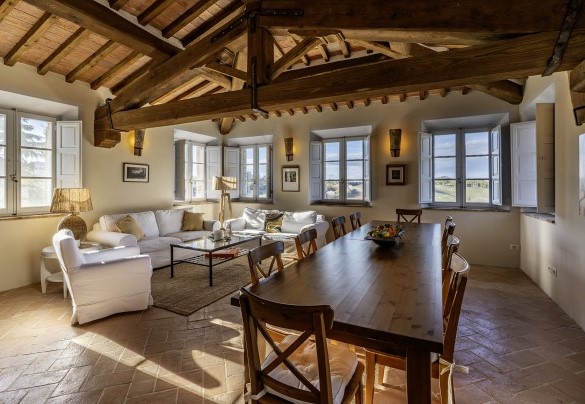 Open-plan living room on the first floor - Podere Vernine di Sotto