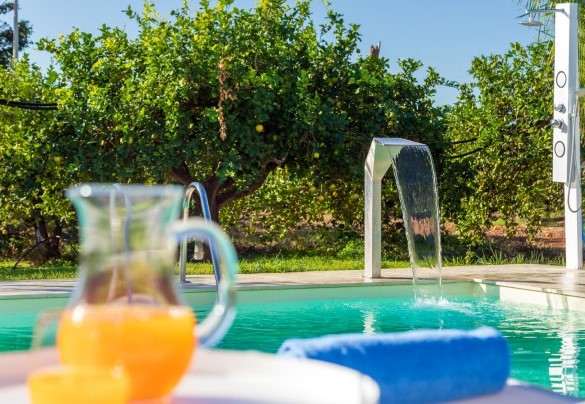 La piscina gode di idromassaggio all’interno della piscina ed una cascata - Profumo di Zagara
