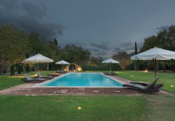 The pool area at sunset - San Francesco