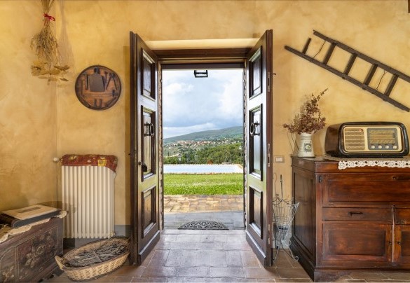 From the living room you exit directly onto the porch overlooking the pool - San Rocco