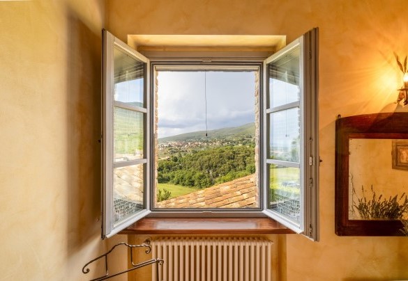 The Montecchio’s view from the bedroom with en suite bathroom - San Rocco