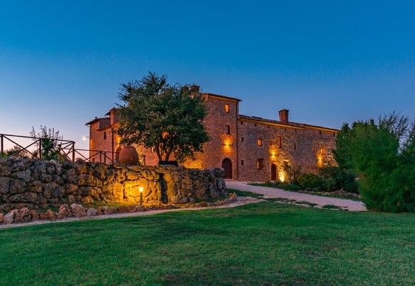 The suggestive Monastery illuminated at night - Santa Illuminata
