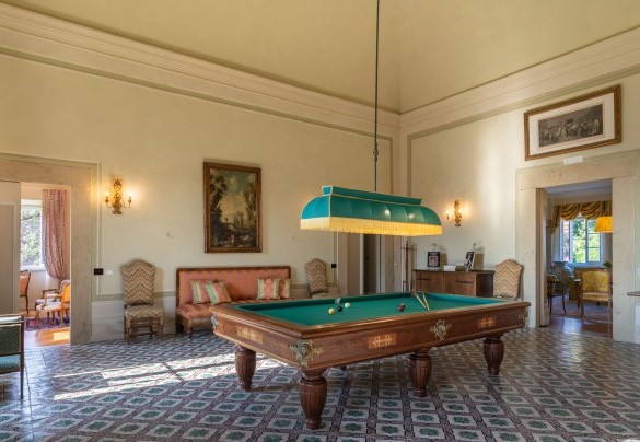 La sala biliardo al primo piano – Tenuta di Pratello