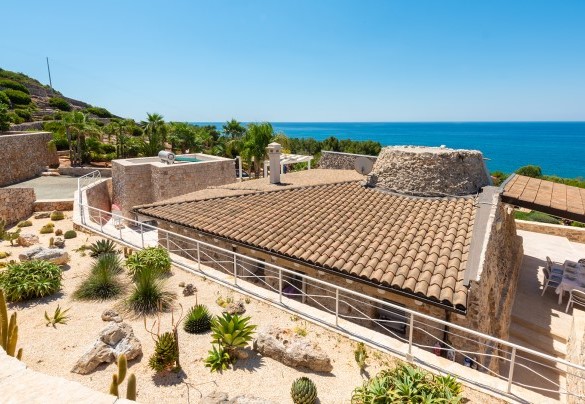  La parte alta dell'area esterna è spiccatamente mediterranea con l'alternarsi di terreno roccioso e piante tipiche. Tenuta Scialandre