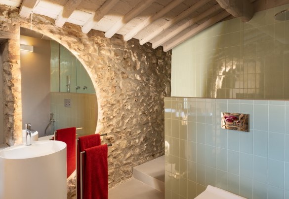 Bagno con doccia n.4 en suite alla camera n.4 – Terra di Siena