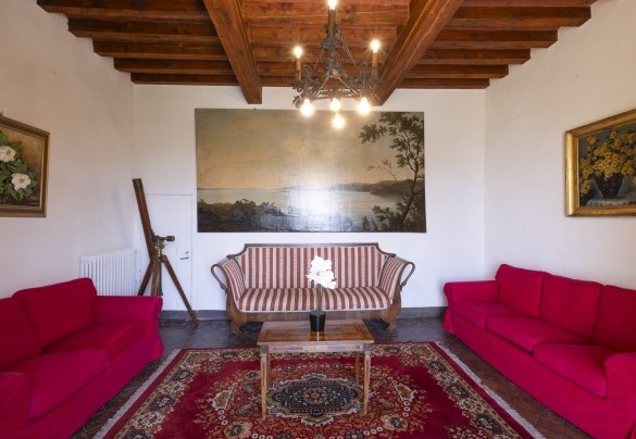 Il living con accesso sulla terrazza esterna - Torre di Paciano