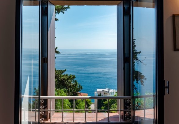 The beautiful view from the window of the first level of the tower - Torre Grimaldi