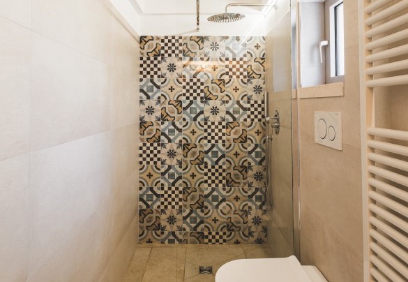 Ensuite bathroom with walk-in shower n.1 -Trulli Biancapetra