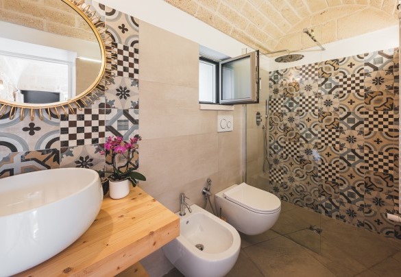 Ensuite bathroom with walk-in shower n.3 -Trulli Biancapetra