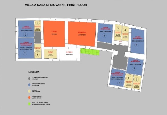 Villa a Casa di Giovanni - First Floor
