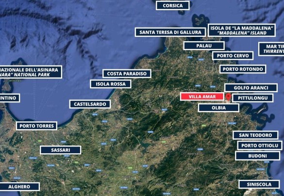 Sita sulla costa Nord-Est della Sardegna sul litorale tra Olbia e Golfo Aranci - Villa Amar