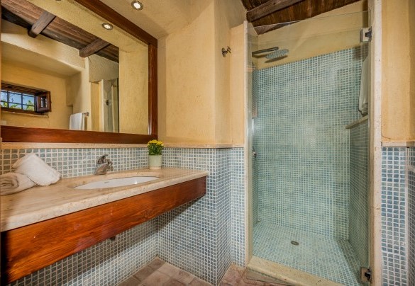 Bagno en suite con doccia n.2. Seconda unità- Villa Antura