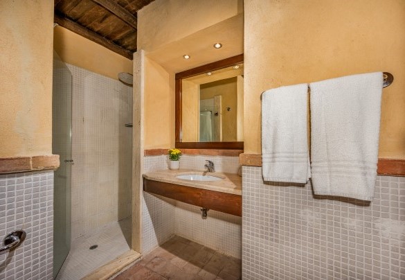 Bagno en suite con doccia n.1. Seconda unità- Villa Antura