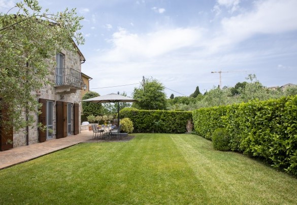 Il giardino, di circa 750 mq, con prato verde e ulivi - Villa Aperolli 
