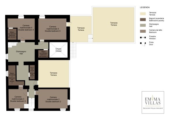 First floor - Villa Ardente