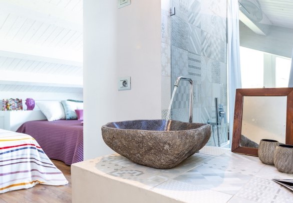 Il bagno en-suite con doccia - Villa Aura