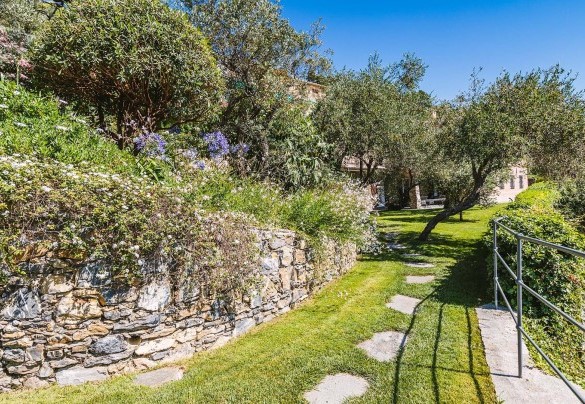 Il giardino ricco di vegetazione mediterranea e piante aromatiche Villa Baia Blu