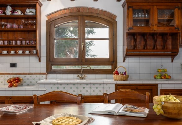 La cucina abitabile in muratura – Villa Binetti