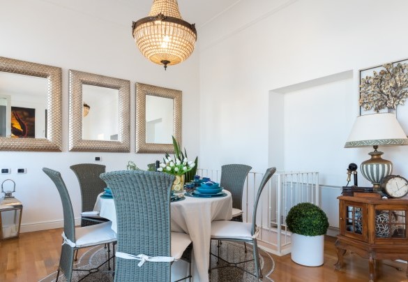 The dining area located in the elegant living room – Villa Callari