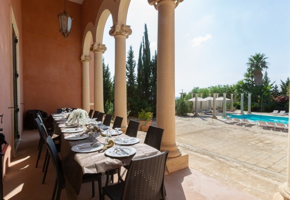 The table under the porch. Villa Capozza