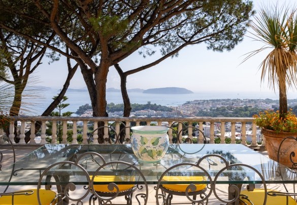 Master bedroom terrace which overlook Ischia and the Gulf of Naples – Villa Carina