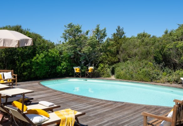 Il solarium ospita lettini e ombrelloni – Villa Corallina  