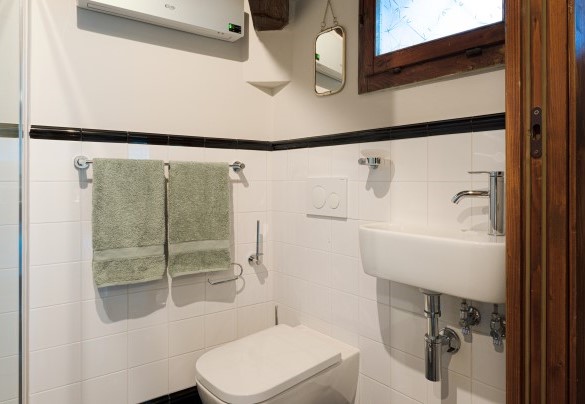 Il bagno con doccia n. 1 al piano terra inferiore  - Villa De Cerchi