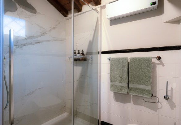 Il bagno con doccia n. 1 al piano terra inferiore  - Villa De Cerchi