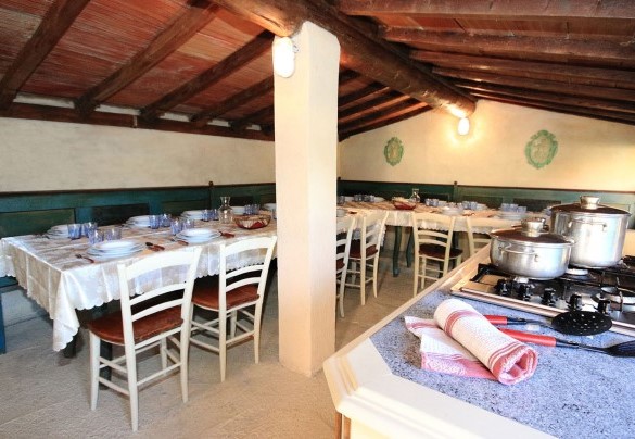 The veranda with a fully equipped kitchen and a large table with chairs - Villa delle Sophore