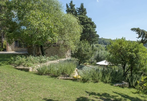 The vegetation composed of lavender bushes, wild roses, jasmine, strawberry trees, herbs and borders of rosemary, which frame the dry stone walls and short stone paths – Villa Delle Upupe 