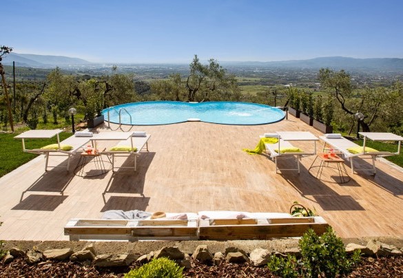 La panoramica piscina circondata da uliveti - Villa Desiderio 