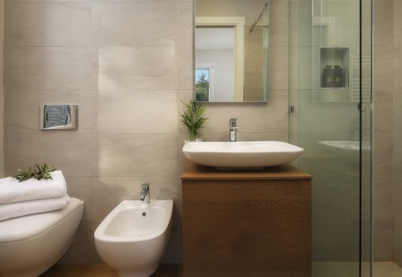 Il bagno con doccia en suite nella camera n. 1 - Villa Edoardo